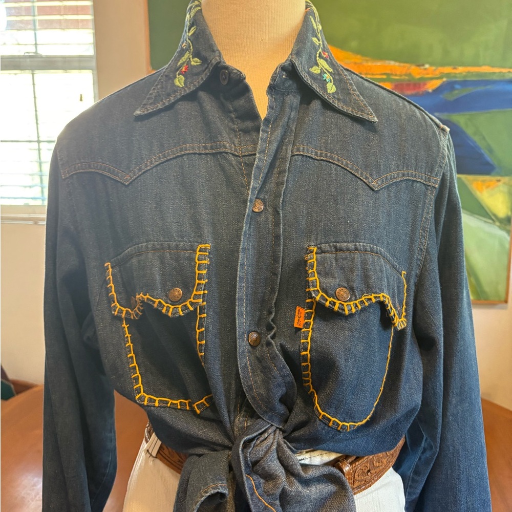 Vintage Levi's Blue Denim Shirt with Red Label